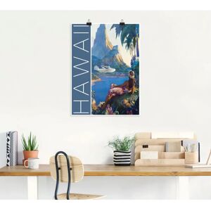 ARTland - Hawaii Vintage Reiseplakat - Blau - Poster ARTland - Hawaii Vintage Reiseplakat - Blau - Poster