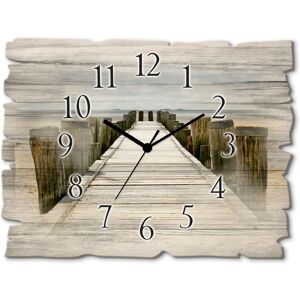 ARTLAND - Steg ins Watt - Beige - Birkenholz - Wanduhr ARTLAND - Steg ins Watt - Beige - Birkenholz - Wanduhr
