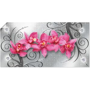 ARTLAND Rosa Orchideen Wandbild - 150x75cm ARTLAND Rosa Orchideen Wandbild - 150x75cm