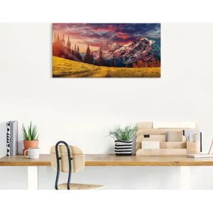 ARTLAND Alpines Hochland Wandbild - 100x50cm, Rot, Leinwand, Outdoor ARTLAND Alpines Hochland Wandbild - 100x50cm, Rot, Leinwand, Outdoor