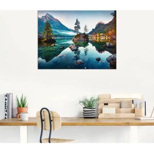 ARTLAND Herbstszene des Hintersee vor Alpen - Landschaft Wandkunst ARTLAND Herbstszene des Hintersee vor Alpen - Landschaft Wandkunst
