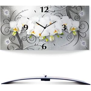 ARTLAND Weiße Orchideen 3D Wanduhr - Wanduhren ARTLAND Weiße Orchideen 3D Wanduhr - Wanduhren