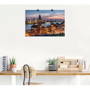 ARTland - Landungsbrücken Hamburg - 90x60 cm - Orange - Wandkunst ARTland - Landungsbrücken Hamburg - 90x60 cm - Orange - Wandkunst