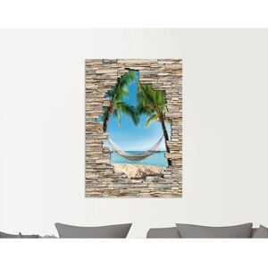 ARTLAND Palmenstrand Karibik Wandbild - 90x130cm Blau ARTLAND Palmenstrand Karibik Wandbild - 90x130cm Blau