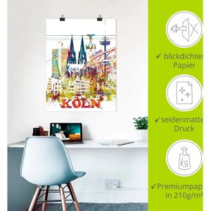 ARTLAND - Köln Grafik - 60x80 cm - Bunt - Wandkunst ARTLAND - Köln Grafik - 60x80 cm - Bunt - Wandkunst