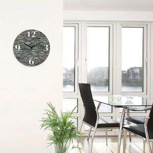 ARTLAND Schiefermauer Wanduhr - Lautlos, Glas, 30x30cm ARTLAND Schiefermauer Wanduhr - Lautlos, Glas, 30x30cm