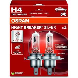 Osram Night Breaker Silver H4 - Headlight Bulb - Performance, Long Life, Bright Osram Night Breaker Silver H4 - Headlight Bulb - Performance, Long Life, Bright
