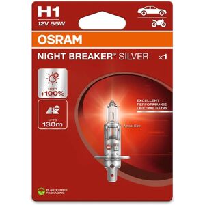 Osram Night Breaker Silver H1 - Sumuvalo - Pitkä valokeila Osram Night Breaker Silver H1 - Sumuvalo - Pitkä valokeila