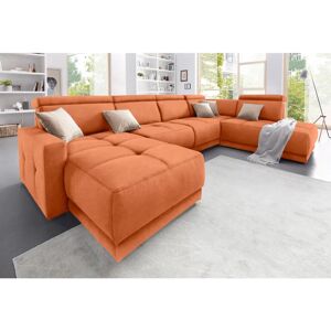 Domo collection Ava U-Form Orange Sofa - Wohnzimmermöbel Domo collection Ava U-Form Orange Sofa - Wohnzimmermöbel