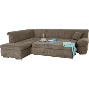Domo Collection Mona L-Form Sofa - Microfaser Chenille - Bettfunktion Domo Collection Mona L-Form Sofa - Microfaser Chenille - Bettfunktion
