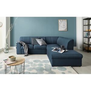 DOMO COLLECTION Topper L-Form Sofa - Bettfunktion, Dunkelblau DOMO COLLECTION Topper L-Form Sofa - Bettfunktion, Dunkelblau