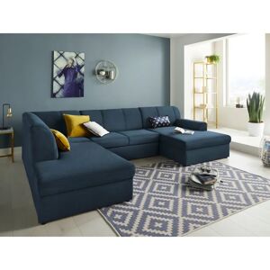 DOMO COLLECTION Topper U-Form Sofa - Dunkelblau - Sofa DOMO COLLECTION Topper U-Form Sofa - Dunkelblau - Sofa