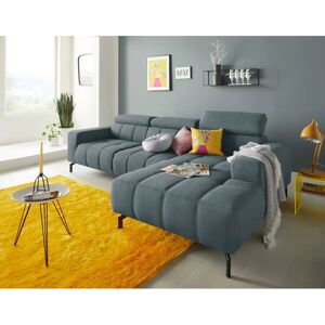 Domo collection Cunelli L-Form Sofa - Webstoff, Blau, 292cm Domo collection Cunelli L-Form Sofa - Webstoff, Blau, 292cm