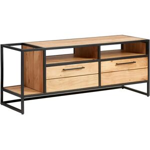 MID.YOU - NÍZKA KOMODA - akácfa - fekete - 135/54/47 cm - dresser MID.YOU - NÍZKA KOMODA - akácfa - fekete - 135/54/47 cm - dresser