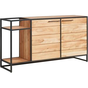 MID.YOU Široká komoda - akác - fekete - dresser MID.YOU Široká komoda - akác - fekete - dresser