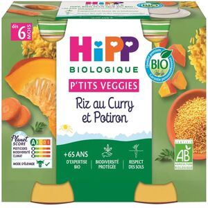 Nourriture bébé HiPP - Curry et Potiron 2 Pots 190g - Publicité Nourriture bébé HiPP - Curry et Potiron 2 Pots 190g - Publicité