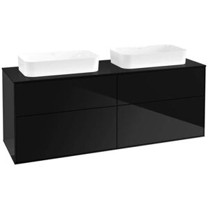 Villeroy und Boch Finion Waschtischunterschrank - Schwarz Matt - Wandmontage - Für 2 Waschtische Villeroy und Boch Finion Waschtischunterschrank - Schwarz Matt - Wandmontage - Für 2 Waschtische