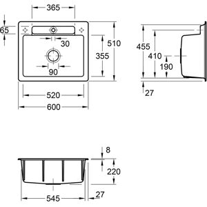 Villeroy & Boch - Évier Siluet 60 S - Résistant aux impacts et aux rayures - Publicité Villeroy & Boch - Évier Siluet 60 S - Résistant aux impacts et aux rayures - Publicité