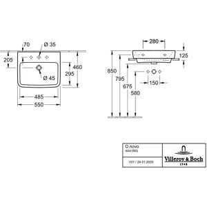 Lavabo Villeroy & Boch O.novo - Rectangulaire Blanc Alpin CeramicPlus - Publicité Lavabo Villeroy & Boch O.novo - Rectangulaire Blanc Alpin CeramicPlus - Publicité