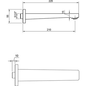 Villeroy & Boch Architectura Robinet de baignoire carré - Or brossé - Publicité Villeroy & Boch Architectura Robinet de baignoire carré - Or brossé - Publicité