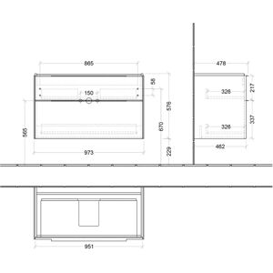Villeroy & Boch Subway 3.0 Badezimmerunterschrank - Kansas Eiche, 2 Schubladen Villeroy & Boch Subway 3.0 Badezimmerunterschrank - Kansas Eiche, 2 Schubladen