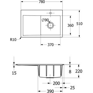 Villeroy & Boch Subway Style 45 Einbauspüle - Kratzfest Villeroy & Boch Subway Style 45 Einbauspüle - Kratzfest
