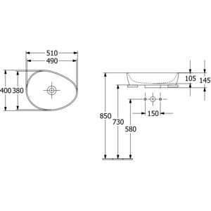 Lavabo asymétrique Antao de Villeroy & Boch - Lavabo - Publicité Lavabo asymétrique Antao de Villeroy & Boch - Lavabo - Publicité