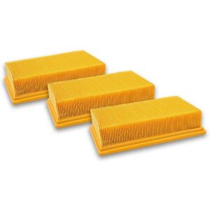 vhbw - 3x Flat Pleated Filter - Yellow - Vacuum Cleaner Filter vhbw - 3x Flat Pleated Filter - Yellow - Vacuum Cleaner Filter