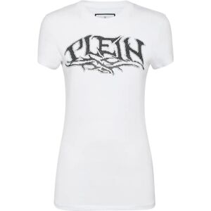 Philipp Plein Wit T-shirt met Kristallen Logo - T-shirt Philipp Plein Wit T-shirt met Kristallen Logo - T-shirt