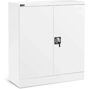 Fromm & Starck White Steel Locking Cabinet - 102cm - 2 Shelves - Office/Workshop Storage Fromm & Starck White Steel Locking Cabinet - 102cm - 2 Shelves - Office/Workshop Storage
