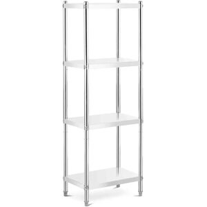 Royal Catering Rustfrit Stål Reol - 60x40x180cm - Grå - 200kg Royal Catering Rustfrit Stål Reol - 60x40x180cm - Grå - 200kg