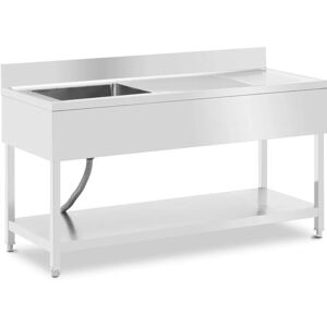 Royal Catering Stainless Steel Sink Unit - 1 Basin - 160x60x97 cm Royal Catering Stainless Steel Sink Unit - 1 Basin - 160x60x97 cm