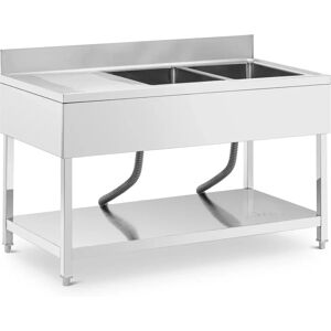 Royal Catering RCGS-2B140D7 - Stainless Steel Sink Unit 2 Basins 140x70x97cm Royal Catering RCGS-2B140D7 - Stainless Steel Sink Unit 2 Basins 140x70x97cm
