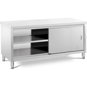 Royal Catering Arbeidskap - 180 x 60 cm - 600 kg lastekapasitet - Rustfritt stål arbeidstopp Royal Catering Arbeidskap - 180 x 60 cm - 600 kg lastekapasitet - Rustfritt stål arbeidstopp