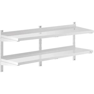 Royal Catering Mensola in Acciaio Inox Doppia - 2 Ripiani - 140 x 40 cm Royal Catering Mensola in Acciaio Inox Doppia - 2 Ripiani - 140 x 40 cm