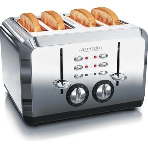 Arendo Edelstahl Toaster 4 Scheiben, Automatik, Silber - Toaster Arendo Edelstahl Toaster 4 Scheiben, Automatik, Silber - Toaster