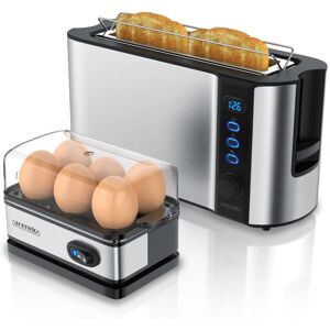 Arendo Silber Toaster Eierkocher Set - Toaster und Eierkocher Arendo Silber Toaster Eierkocher Set - Toaster und Eierkocher