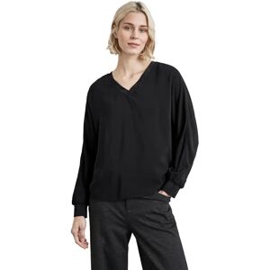 STREET ONE Schwarze Viskose Damenbluse mit V-Ausschnitt STREET ONE Schwarze Viskose Damenbluse mit V-Ausschnitt