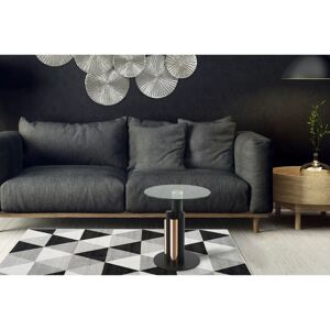 Table d'appoint KAYOOM Ontario 225 - Moderne, Verre Ronde, Acier Inox - Publicité Table d'appoint KAYOOM Ontario 225 - Moderne, Verre Ronde, Acier Inox - Publicité