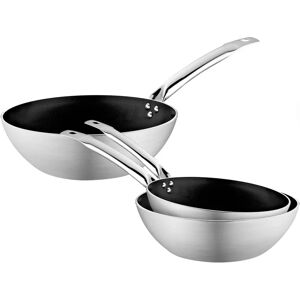 GGM GASTRO - 3-delige Wokpannenset - Aluminium Zilver GGM GASTRO - 3-delige Wokpannenset - Aluminium Zilver