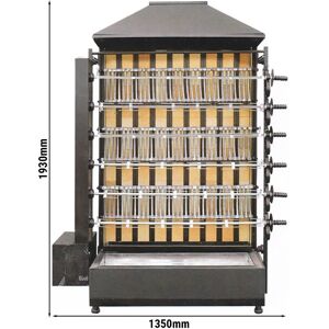 GGM GASTRO - Kippengrill op Houtskool - 6 Spiesen voor 30 Kippen - 1350x610x1930mm GGM GASTRO - Kippengrill op Houtskool - 6 Spiesen voor 30 Kippen - 1350x610x1930mm
