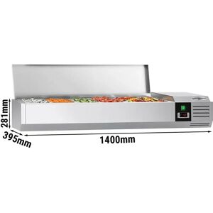 GGM Gastro - Vitrine réfrigérée PREMIUM 1400x395mm 6x GN 1/3 - Argent - Refrigerator display case GGM Gastro - Vitrine réfrigérée PREMIUM 1400x395mm 6x GN 1/3 - Argent - Refrigerator display case