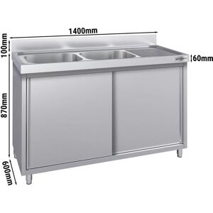 GGM GASTRO - RVS Keukenspoelbak - 1400x600mm - 2 bakken links GGM GASTRO - RVS Keukenspoelbak - 1400x600mm - 2 bakken links