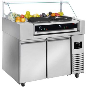 GGM Gastro - Voorbereidingstafel - Zilver - 1210 mm - 2 deuren - voor 9 GN 1/6 containers GGM Gastro - Voorbereidingstafel - Zilver - 1210 mm - 2 deuren - voor 9 GN 1/6 containers