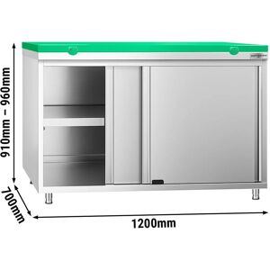 GGM GASTRO - Roestvrijstalen werkkast - 1200x700mm - Schuifdeur GGM GASTRO - Roestvrijstalen werkkast - 1200x700mm - Schuifdeur