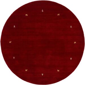 CARPETFINE Gabbeh Uni Wollteppich - Rund, 80cm, Handgewebt, Rot CARPETFINE Gabbeh Uni Wollteppich - Rund, 80cm, Handgewebt, Rot