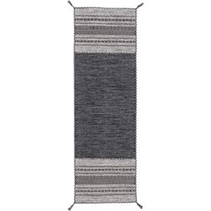 CARPETFINE Kelim Azizi - Wendeteppich Schwarz Baumwolle CARPETFINE Kelim Azizi - Wendeteppich Schwarz Baumwolle