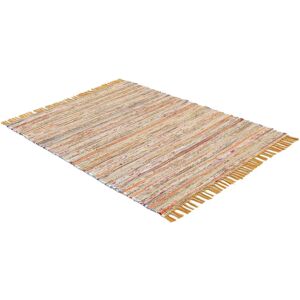 CARPETFINE Kelim Chindi Teppich - Recycling Handgewebt 200x290cm - Gelb CARPETFINE Kelim Chindi Teppich - Recycling Handgewebt 200x290cm - Gelb