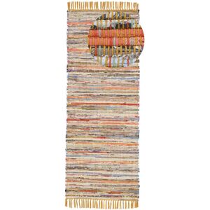 CARPETFINE Kelim Chindi Gelber Recycelter Handgewebter Teppich - Teppich CARPETFINE Kelim Chindi Gelber Recycelter Handgewebter Teppich - Teppich