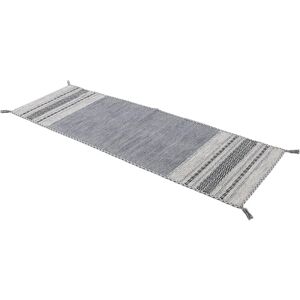 CARPETFINE Kelim Azizi Rug - 80cm x 500cm - Gray - Handwoven CARPETFINE Kelim Azizi Rug - 80cm x 500cm - Gray - Handwoven